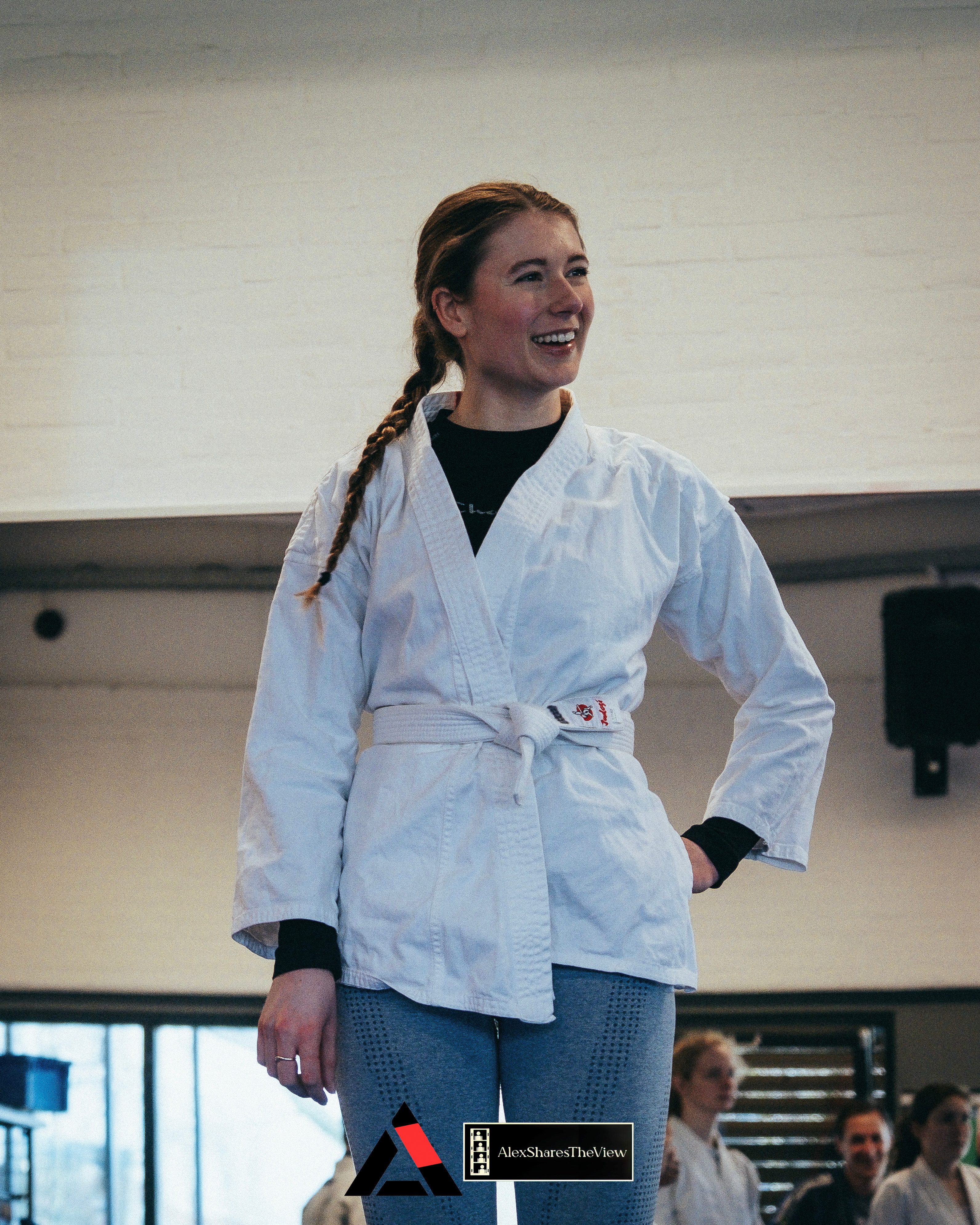 Joyful BJJ student during training
